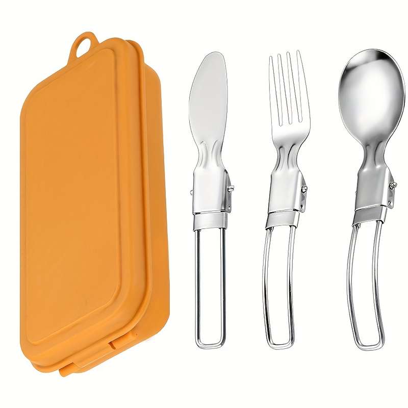 3pcs Stainless Steel Cutlery Set Portable Spoon Fork and Knife Polished Finish Compact and