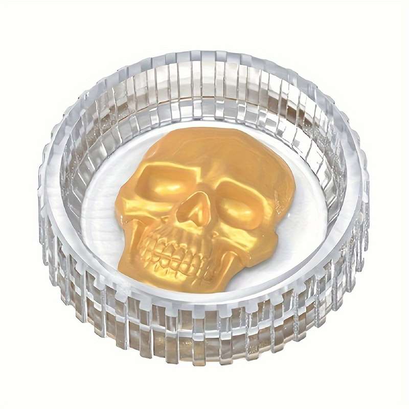 1pc DTOHO 1pc 3D Skull Head Silicone Mold 8.89 cm for Ashtray Jewelry Storage Epoxy Resin Plas