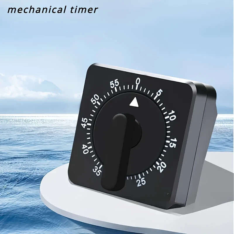 1pc Simple Mechanical Timer Kitchen Small Square Pendulum Timer Reminder High Quality Energy Saving