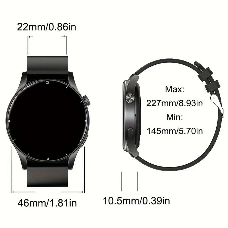 1pc V25Z Smart Watch with Call Function Pedometer Calorie Counter Compatible with Android iPhone