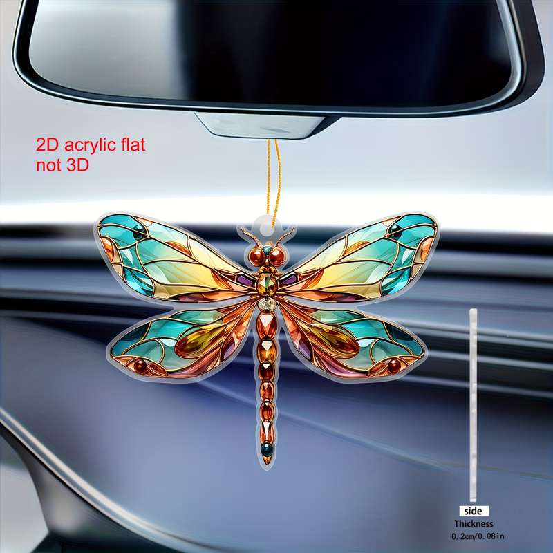 1pc 2D Flat    holiday dragonfly ornament acrylic pendant universal festival decorati