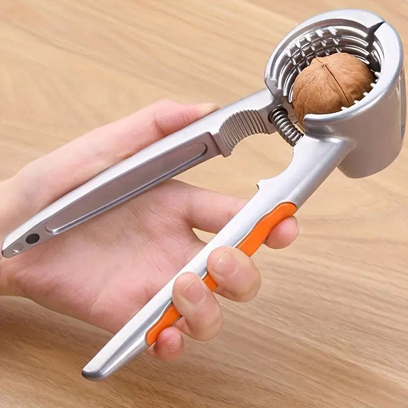 1pc Heavy-Duty Stainless Steel Nut Cracker Ergonomic Non-Slip Handle Multi-Functional Walnut Shell R