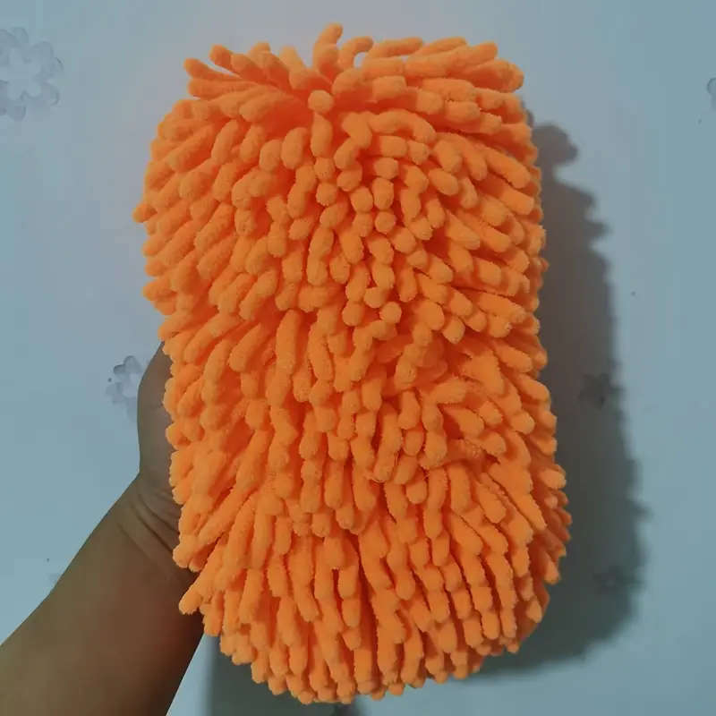 Ultra-Absorbent Chenille Microfiber Car Wash Mitt Scratch-Free Detailing Sponge