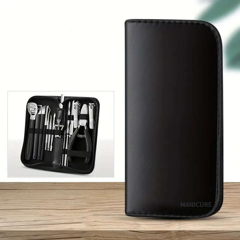 17pcs Nail Trimmer Kit with Manicure Tools Fluted Tweezers Double-Ended Pickers Nail Clippers for Tw