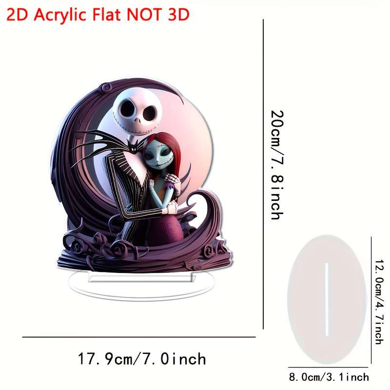 1pc 2D Flat   Disney Jack and Sally Pumpkin King  Acrylic Desktop Ornaments Valentine's D