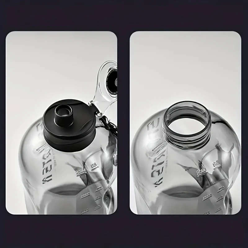1pc 57.48oz Leak-Proof Sports Water Bottle with Handle Durable PC Material Large Capacity Precise Me