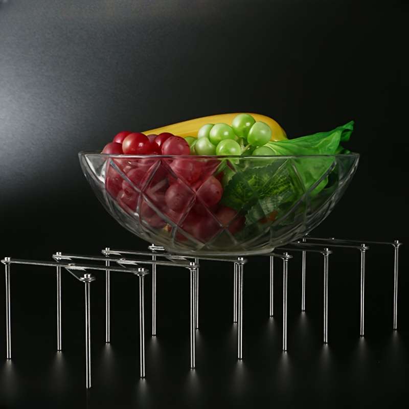 1pc Telescopic Multifunctional Storage Rack Stainless Steel Bowl And Dish Rack Storage Draining Rac