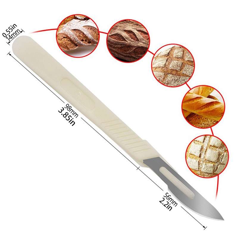 1pc Stainless Steel Bread Knife with Serrated Edge Perfect for Baking Carbon Steel Blade Food-S