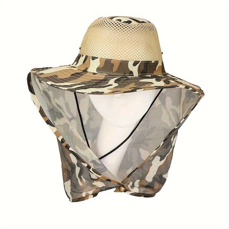 1pc Outdoor Fishing Hat Wide Brim Sun Hat With Neck Flap UV Protection Bucket Hat For Hiking