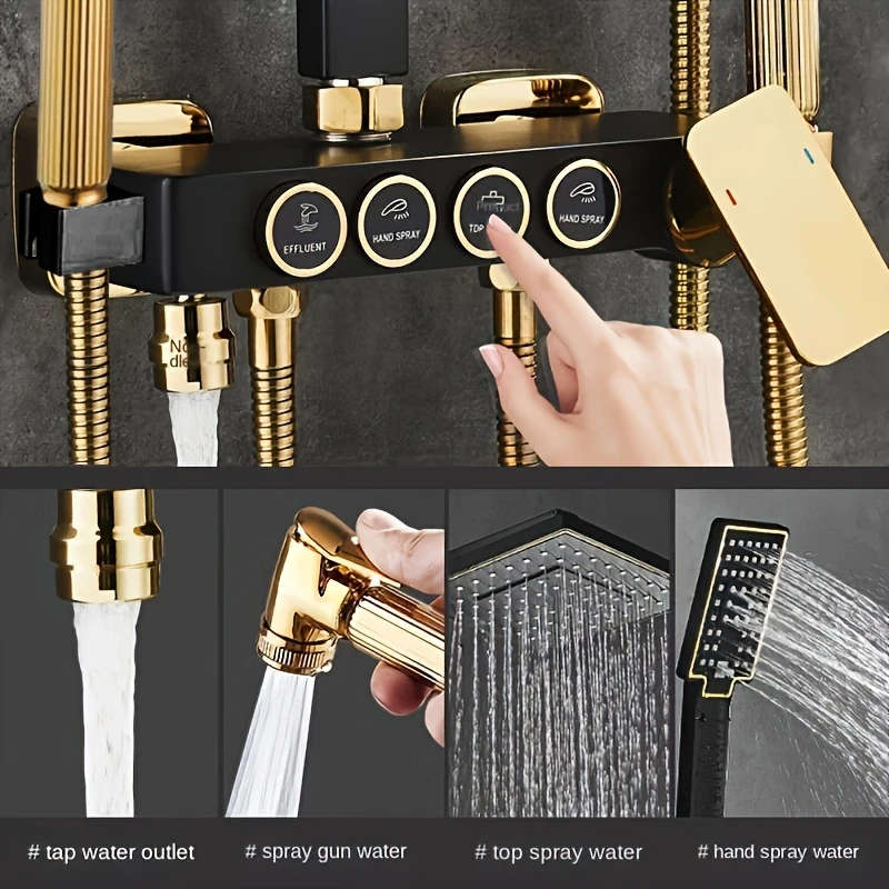 Luxury Black Gold Shower System