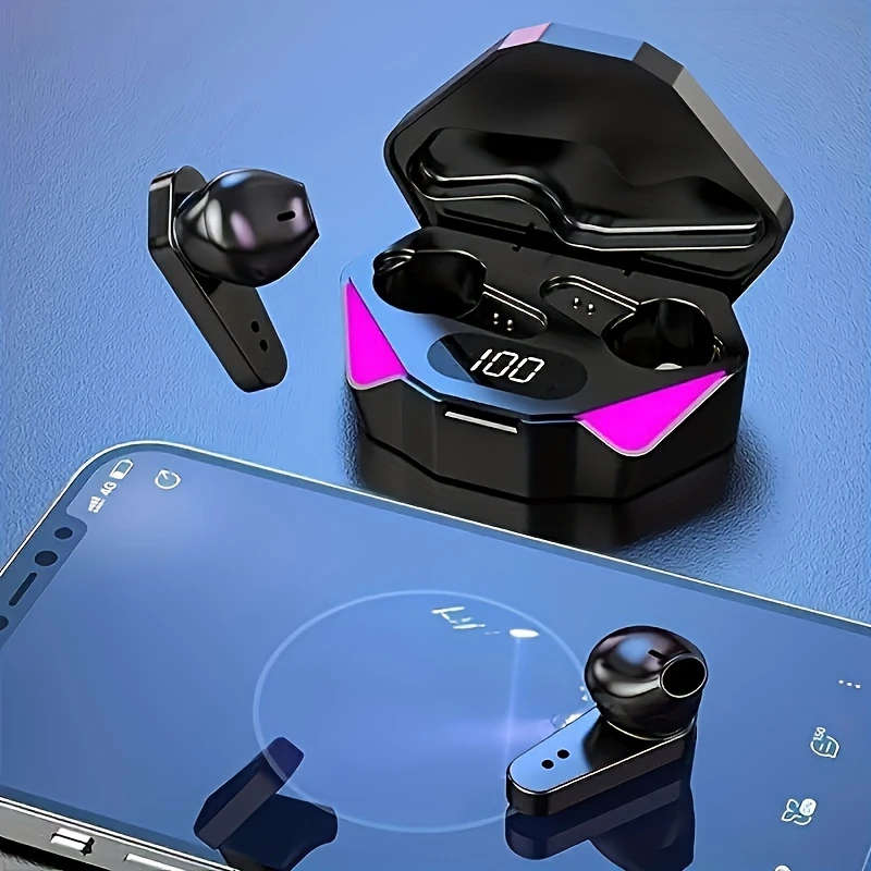 1pc Wireless Headphones Gaming Headphones In-ear Headphones HD Smart Digital Display Charging Cabin