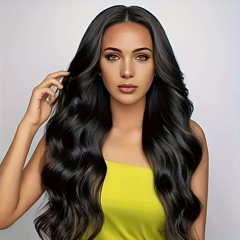 1Pc Black 66.04cm Fashion Design Wig