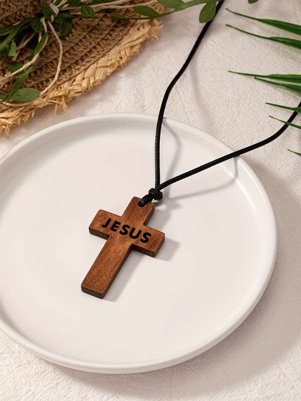1 Piece Khaki Jesus Theme Pendant