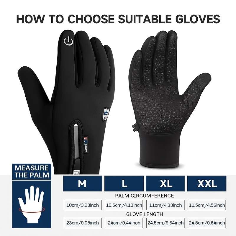 1 Pair Black Size XL Outdoor Sports Gloves