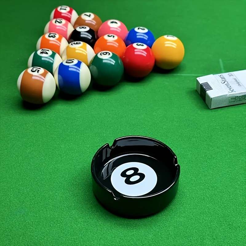 1pc Distinctive Black Ceramic Ashtray with a Creative Design Ideal for Billiard Rooms Home Bars