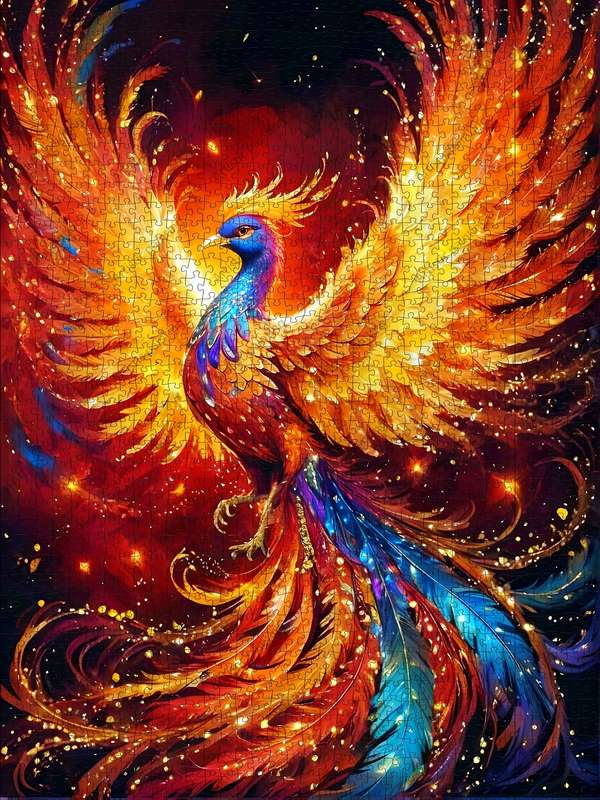 1000pcs Vibrant Phoenix Jigsaw Puzzle Majestic Mythical Creature Art DIY Wall Deco