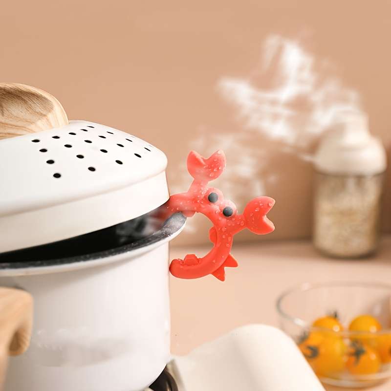Silicone Spoon Rest Set of 2 Cute Crab Octopus Design Heat-Resistant Spoon Holder for Kitch