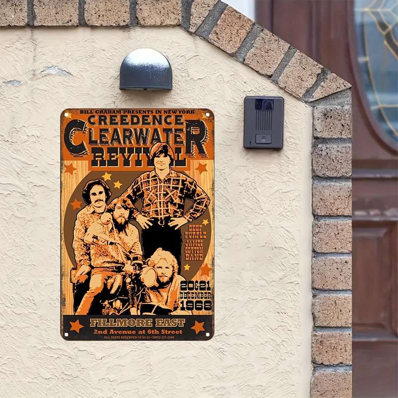1pc  Creedence Clearwater Revival Band Vintage Iron Sign 20.32x30.48 cm Retro Music Wall Art W