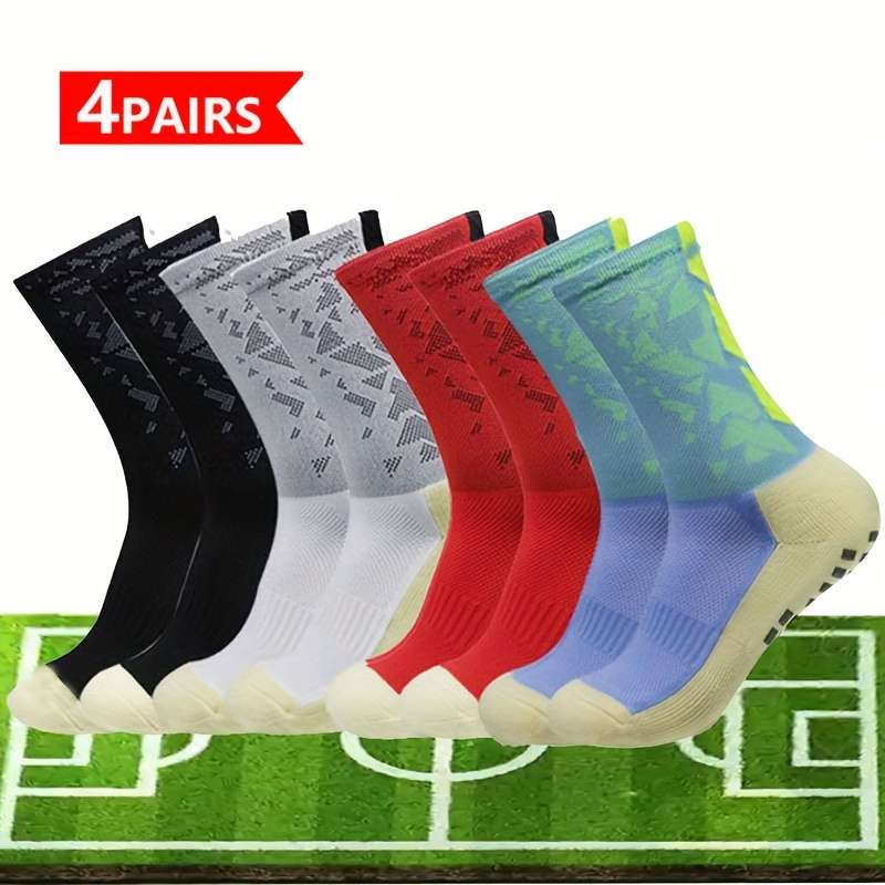 4 Pairs White Blue One Size High Elastic Socks