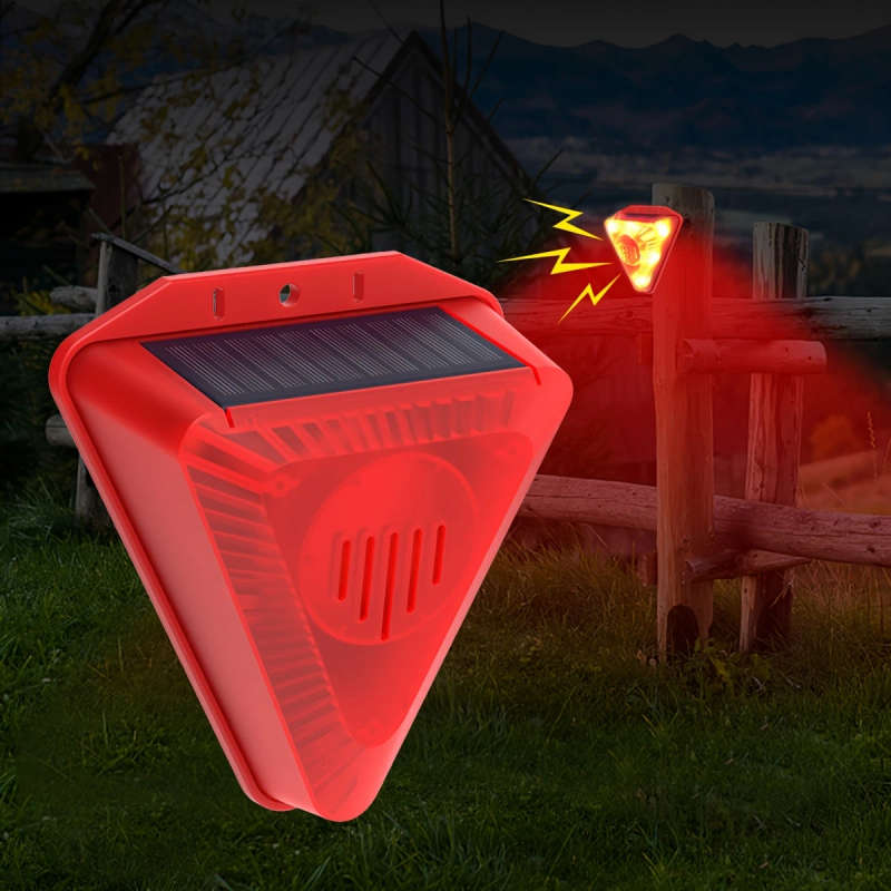 1pc Outdoor Solar Alarm with Flashing Light Alarm Lamp Suitable for Home Security Farms Garden