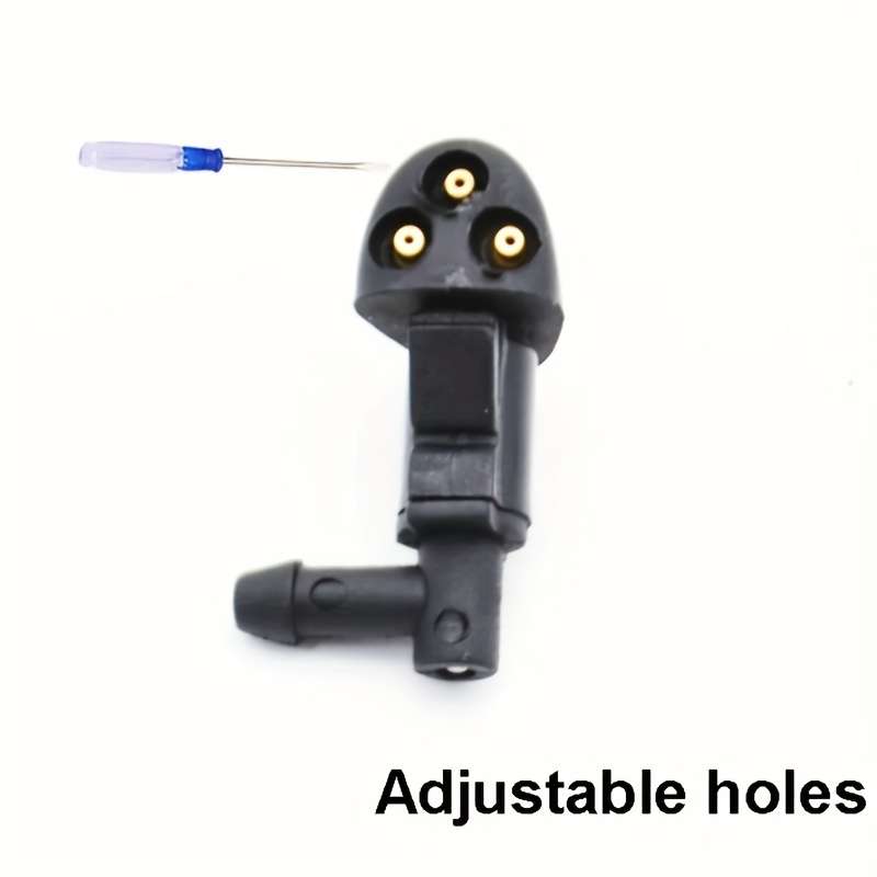 2Pcs Black Wiper Nozzle Three Hole Car Windshield Nozzle