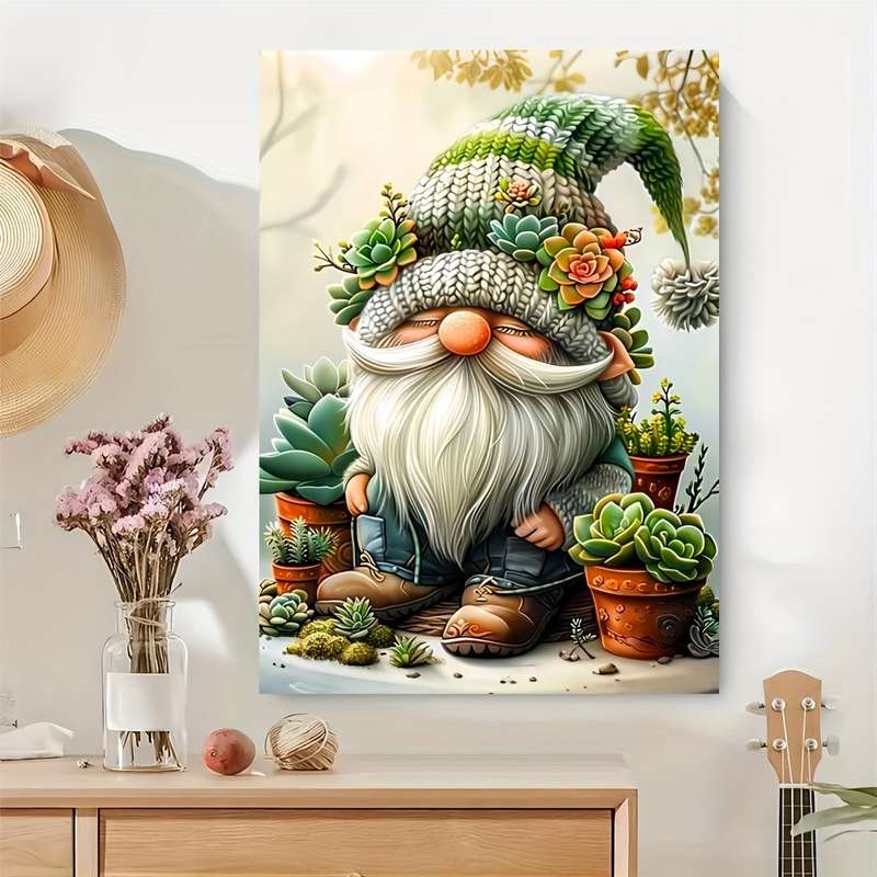 1000pcs Jigsaw Puzzle for Adults Thick Durable Paper Gnome Gardening Scene with Vib