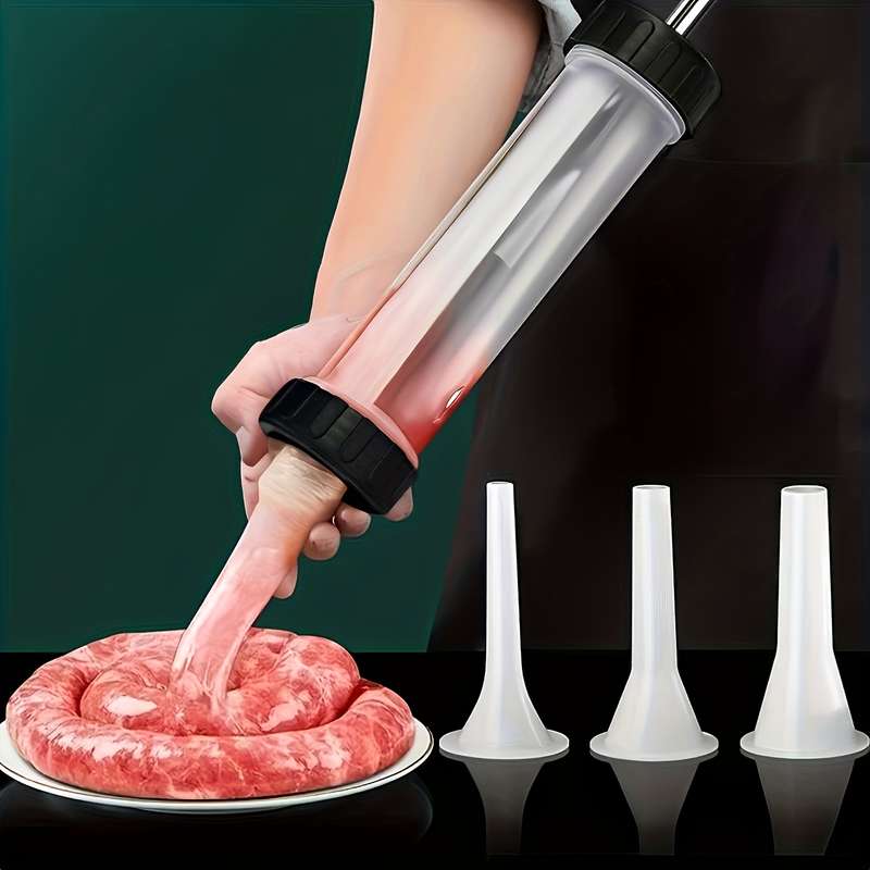 1pc Durable Plastic Sausage Stuffer Tool Handheld Sausage Maker for Homemade Sausages Kitche