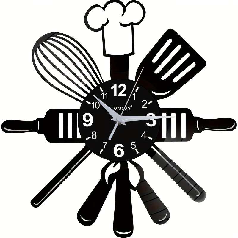 1pc silent vinyl wall clock suitable for multiple scenes in the kitchen living room bedroom