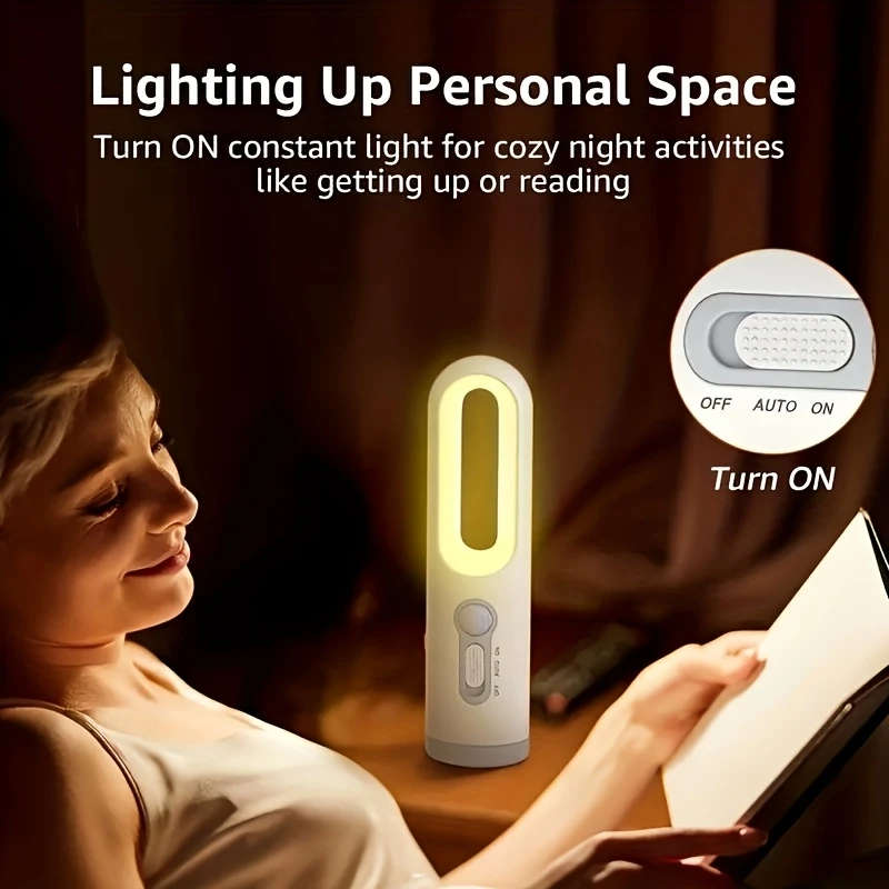 1Pc Modern Led Motion Sensor Night Light With Flashlight Function Portable Usb Rechargeable Adjustab