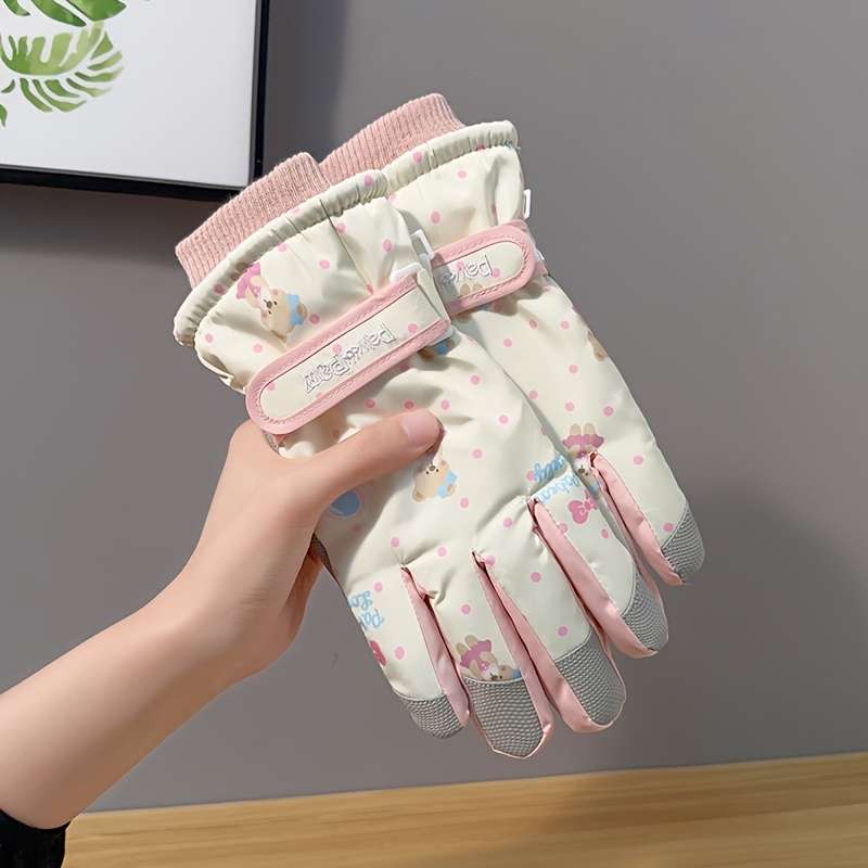 1 Pair Black Warm Gloves