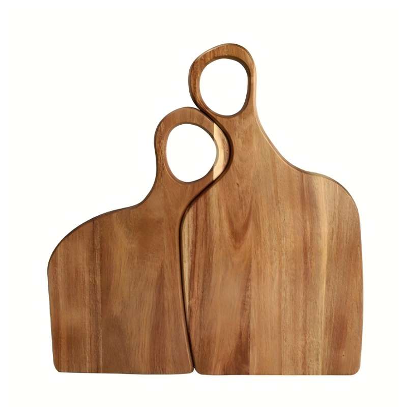 A Set of 2 Walnut Chopping Boards High-Quality Handmade Kitchen Chopping Boards for Food Prep