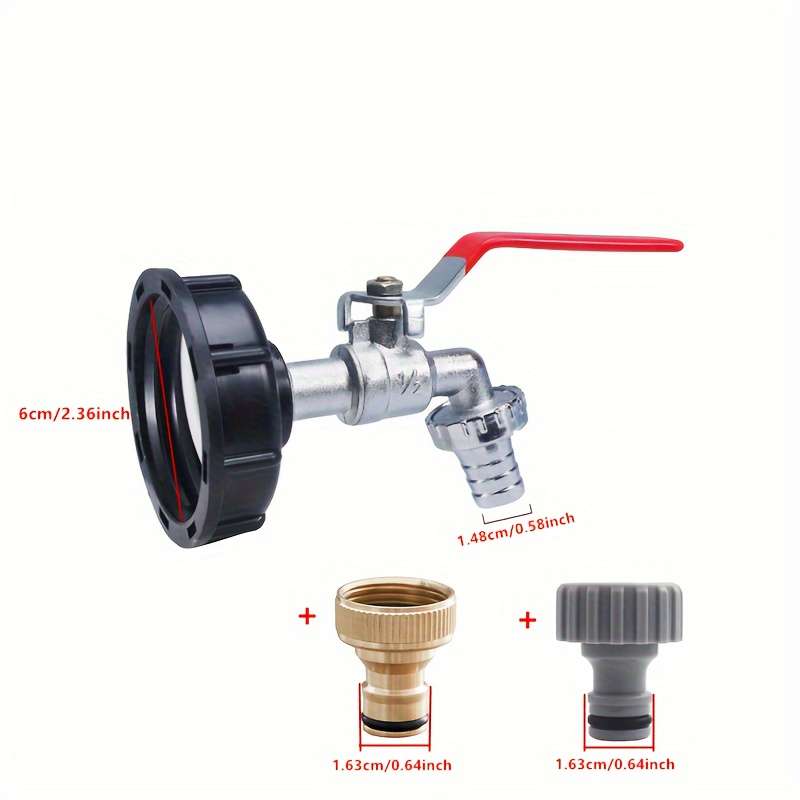 1 Set Ibc Water Tank Outlet Valve Adapter Hose Connector