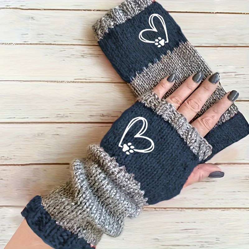 1 Pair Dark Gray Warm Gloves