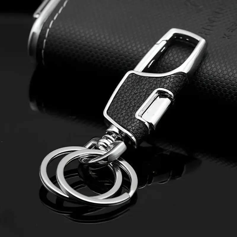 1pc Car Waist Hanging Keychain Creative Stainless Steel Hanging Buckle Couple High-end Key Ring Colo
