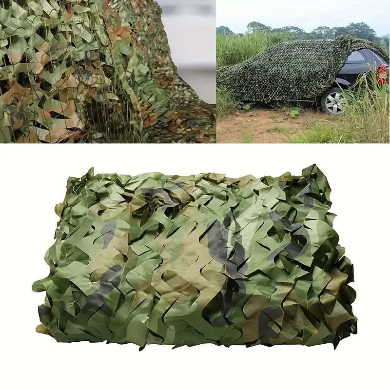 1pc 1.5x5m Outdoor Camouflage Garden Net Frameless Forest Grass Pattern Sunshade Net