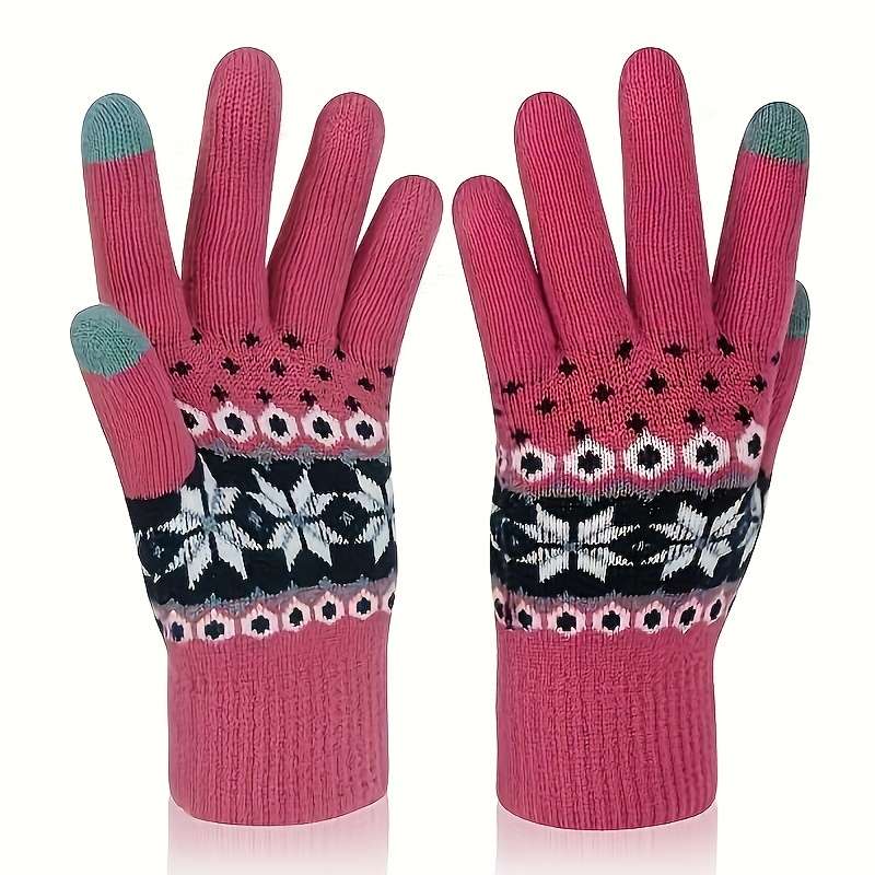 1 Pair Khaki Warm Gloves
