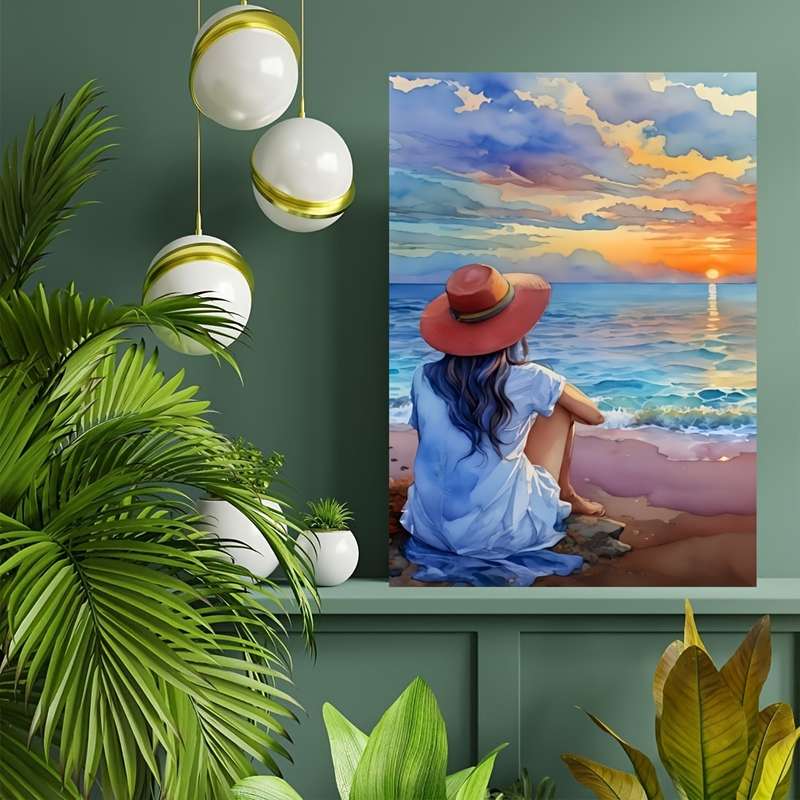1000pcs Scenic Sunset Beach Puzzle High-Quality Durable Paper Portable Rectangle Ji
