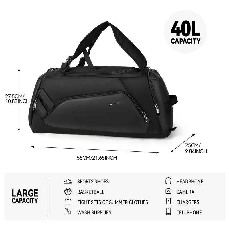 Large Capacity Gym Bag Waterproof Short-distance Travel Bag Dry And Wet Separation Bag Suitable