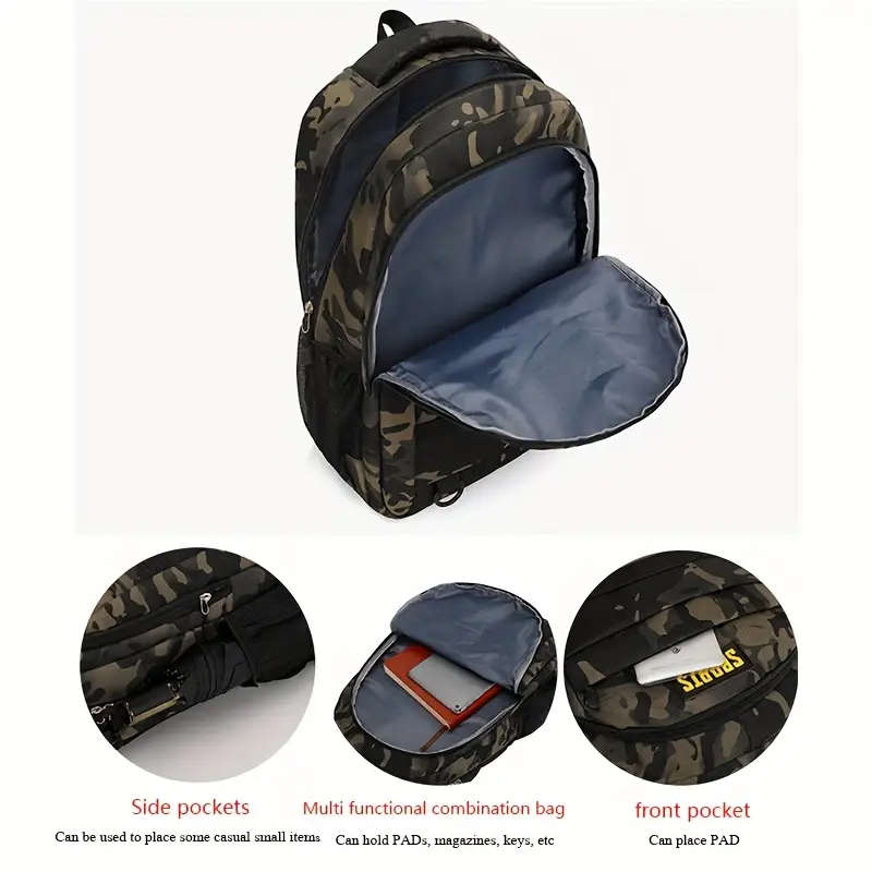 1pc Sleek Urban Men's Versatile Backpack for Travel Camping Cycling Large Capacity Business Laptop
