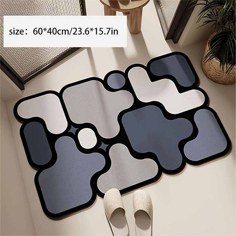 1Pc Black 60x40cm 23.6x15.7inch Floor Mat