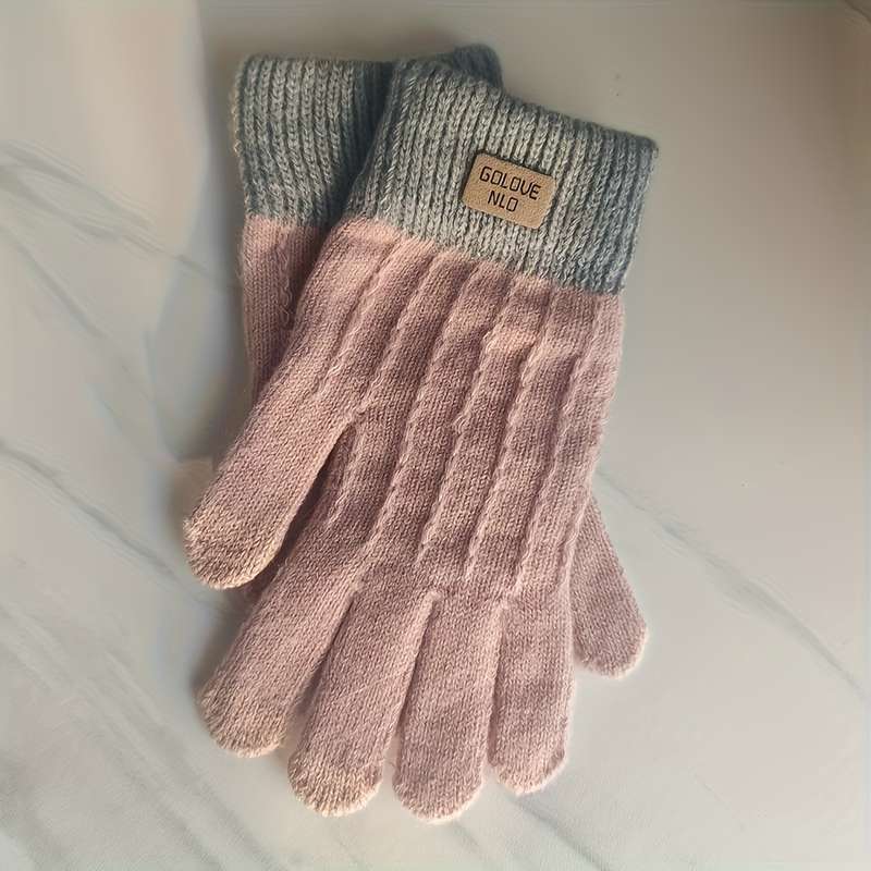 1 Pair Pink Warm Gloves