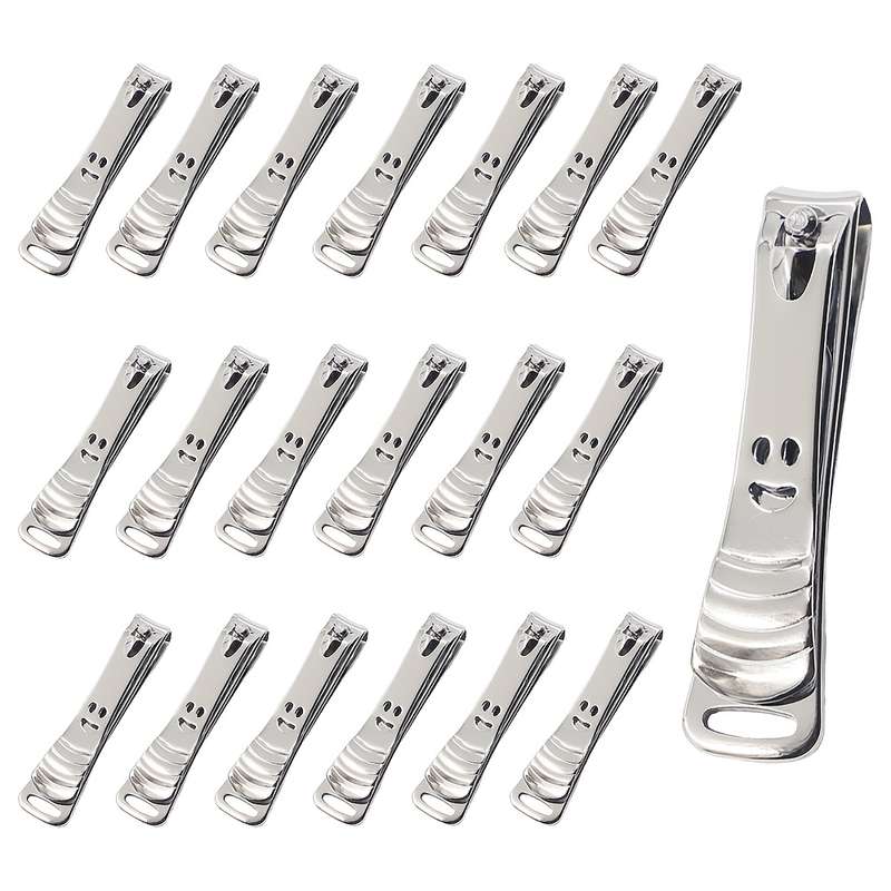 20pcs Classic Style Nail Clippers Set High Carbon Steel Concave Blade Edge Unscented Sharp