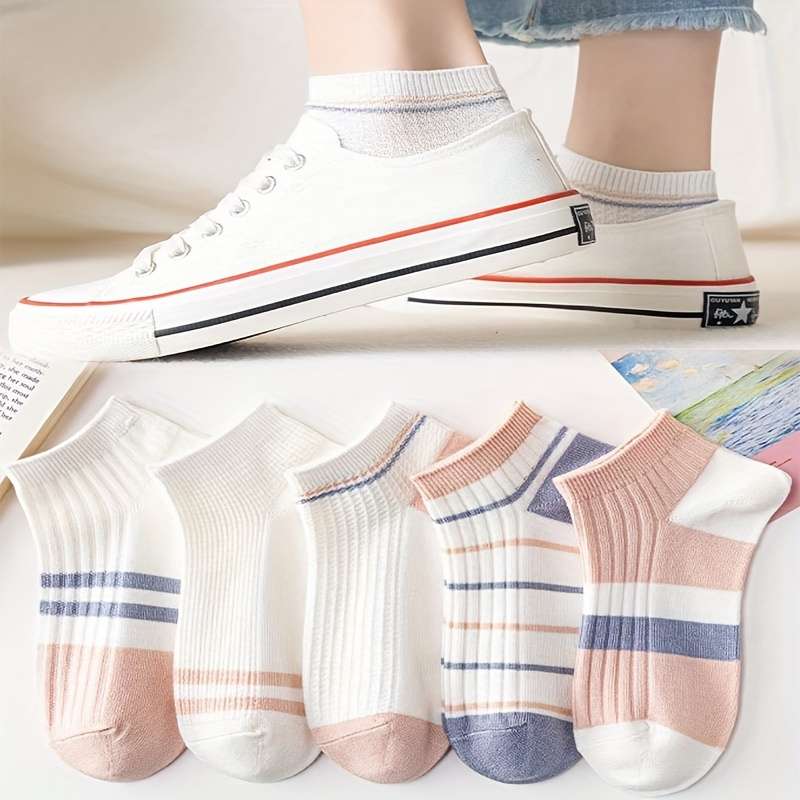 5 Pairs Mixed Colors One Size High Elastic Socks