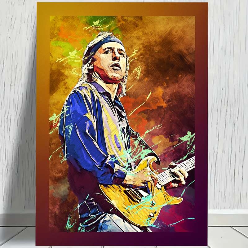 1pc  Unframed Mark Knopfler High-Definition Canvas Print Vibrant Electric Guitar Art Poster 3