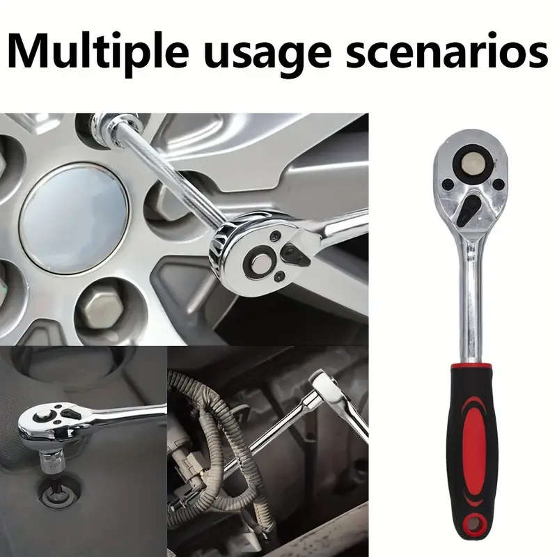 32pcs 1/2" Drive Ratchet Wrench and Socket Set, Durable Chrome Vanadium Steel, with Toolbox, for Aut