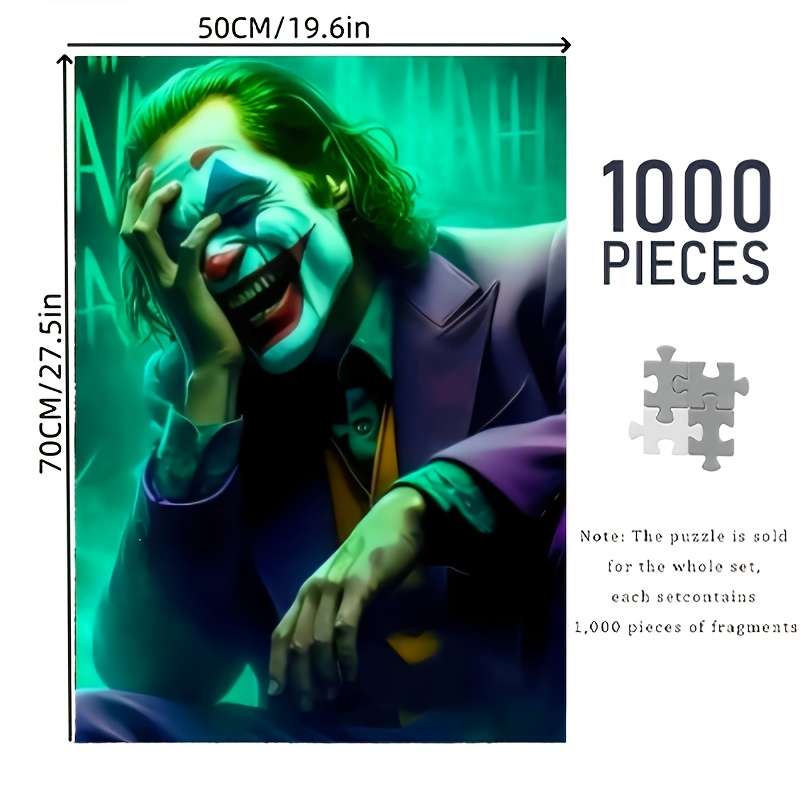 1000pcs Joker Jigsaw Puzzle Durable Cardboard Vibrant Design Perfect Fit for Adul