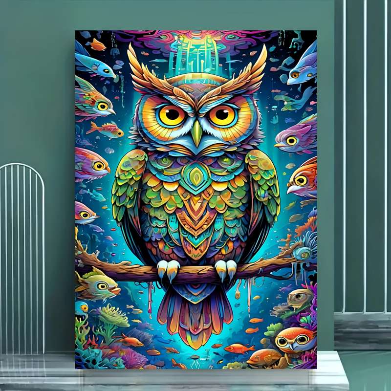 1000pcs Thick Durable Owl-Themed DIY Jigsaw Puzzle for Adults 19.7 x 27.5 White C