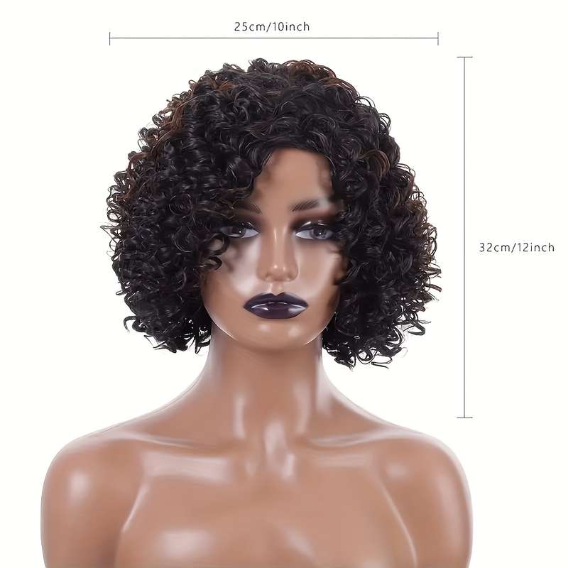 1Pc Black 30.48cm Fashion Design Wig