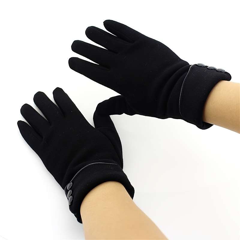1 Pair Khaki Warm Gloves