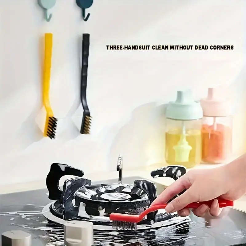 5pcs Kitchen Cleaning Tool Set Manual Multi-Surface Brushes and Scrapers for Gas Stove Range Hood Gr